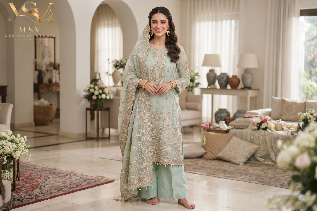 Elegant Pakistani Eid dress for women
